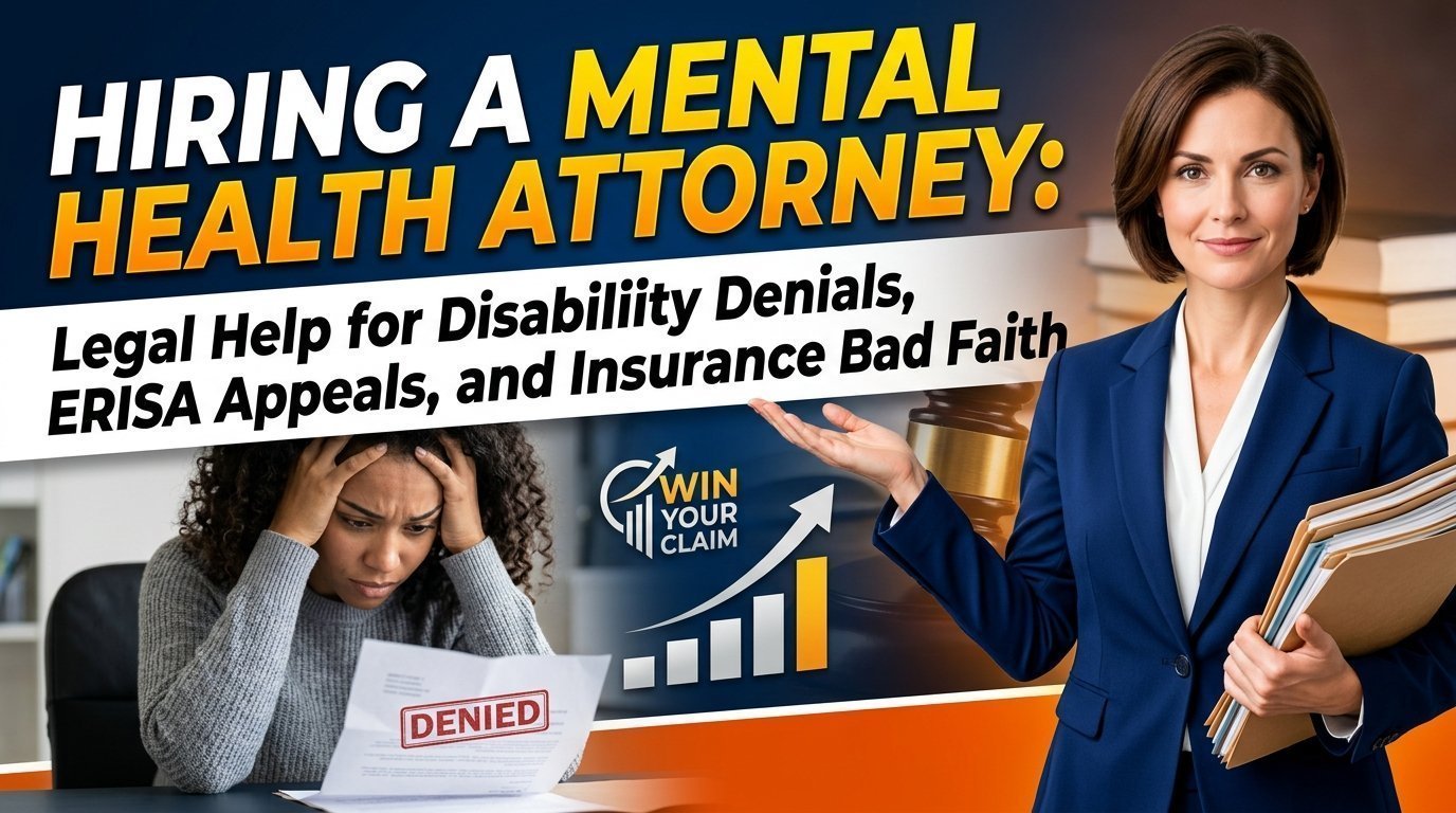 Hiring a Mental Health Attorney: Legal Help for Disability Denials, ERISA Appeals, and Insurance Bad Faith