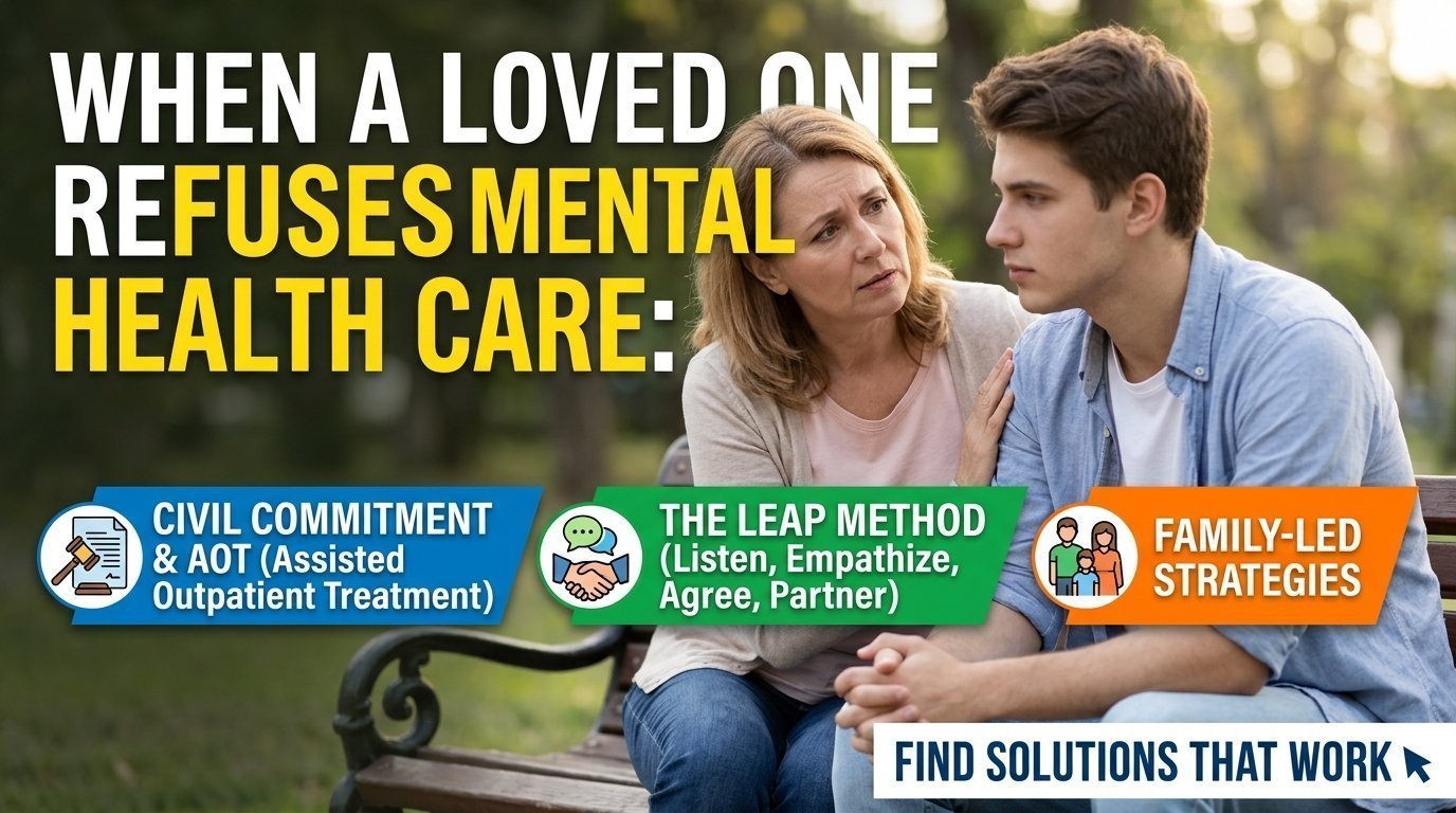 When a Loved One Refuses Mental Health Care: Civil Commitment, AOT, LEAP, and Family-Led Strategies That Actually Work