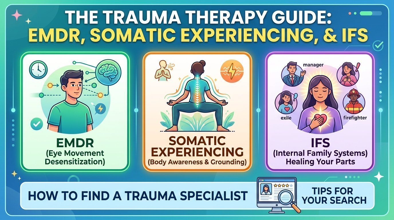 EMDR, Somatic Experiencing, and IFS: Trauma Therapy Modalities and How to Find a Specialist