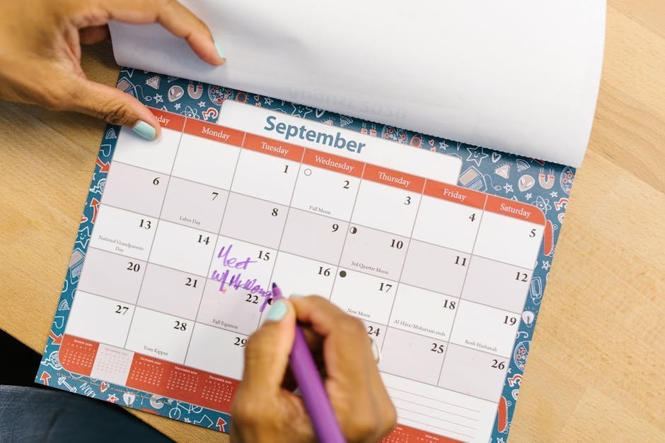 Calendar with weekly check marks tracking a tapering schedule